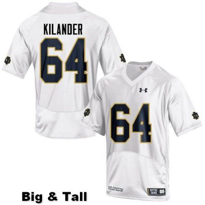 Notre Dame Fighting Irish Men's Ryan Kilander #64 White Under Armour Authentic Stitched Big & Tall College NCAA Football Jersey SZM3099MU